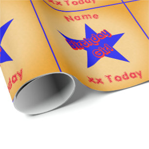 Birthday Girl Cute Personalised Birthday  Wrapping Paper