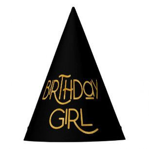 Birthday Girl Elegant Typography Party Hat