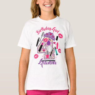 Birthday Girl Four 4   Spa Make up    T-Shirt