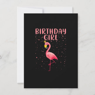 Birthday Girl - Funny Flamingo Lover Princess Birt Invitation