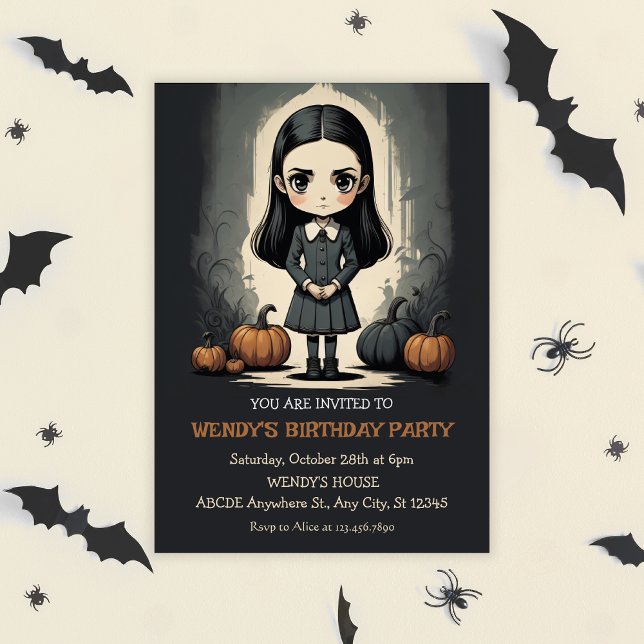 Birthday girl halloween Flat Holiday Card (Creator Uploaded)
