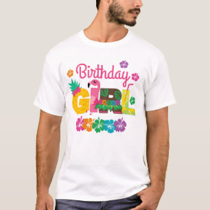 Birthday Girl Hawaiian Luau Summer T-Shirt