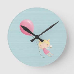 Birthday girl in air clock
