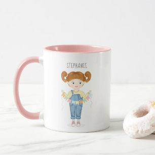 Birthday Girl in Overalls Redhead  Mug