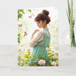Birthday Girl In Summer Garden Card
