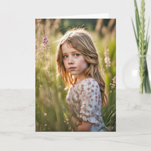 Birthday Girl In Summer Meadow Card