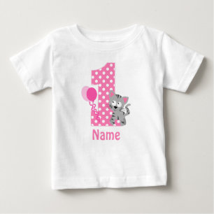 Birthday Girl Kitty Cat Pink Personalised Shirt