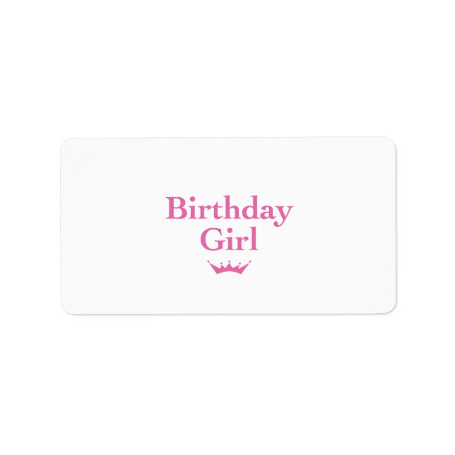 birthday girl  label (Front)