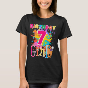 Birthday Girl Little 7 Year Old Painting Art 7th B T-Shirt