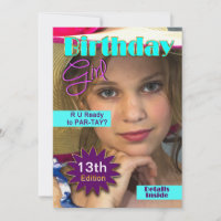 BIRTHDAY GIRL - MAG. COVER - INSERT PHOTO- ANY AGE