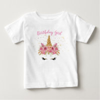 birthday girl magical unicorn floral monogram