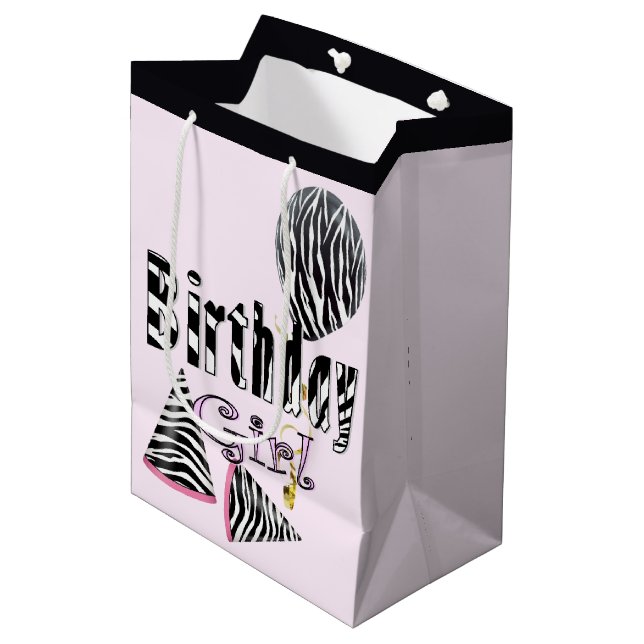 Birthday Girl Medium Gift Bag (Front Angled)