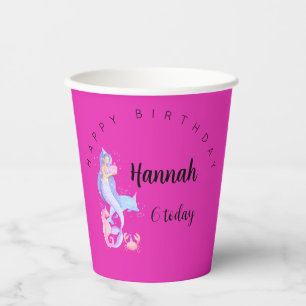 Birthday Girl Mermaid theme Paper Cups