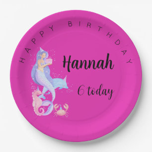 Birthday Girl Mermaid theme Paper Plate