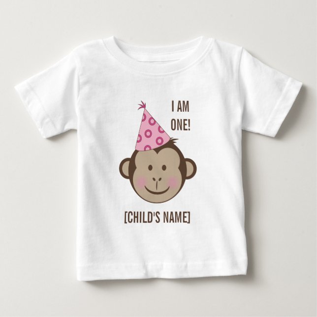 Birthday Girl Monkey Face Shirt (Front)