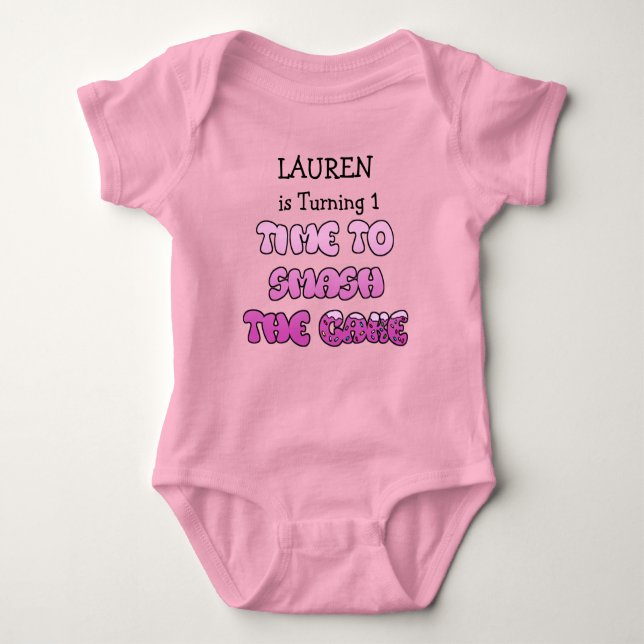 Birthday Girl, name and age, Smash Cake Shirt (Front)