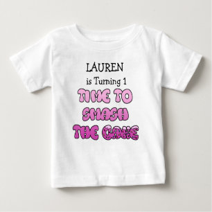 Birthday Girl, name and age, Smash Cake Shirt