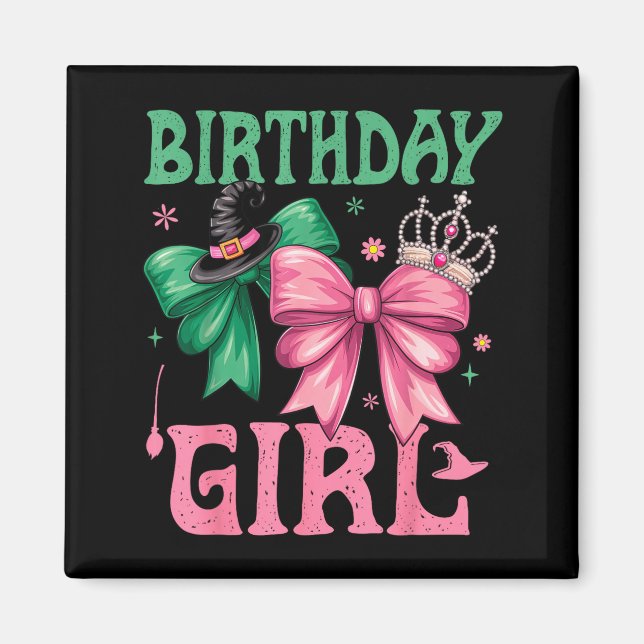 Birthday Girl Nk And Green Birthday Witch Women Gi Magnet (Front)