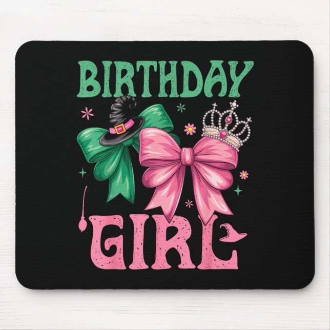 Birthday Girl Nk And Green Birthday Witch Women Gi Mouse Pad (Front)