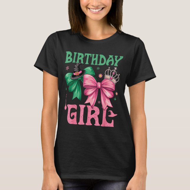 Birthday Girl Nk And Green Birthday Witch Women Gi T-Shirt (Front)