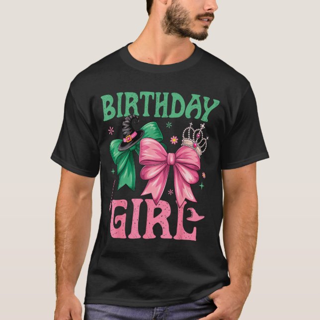 Birthday Girl Nk And Green Birthday Witch Women Gi T-Shirt (Front)