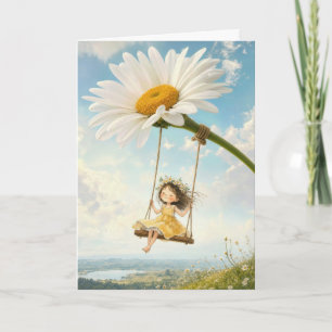 Birthday Girl on a Daisy Swing Card