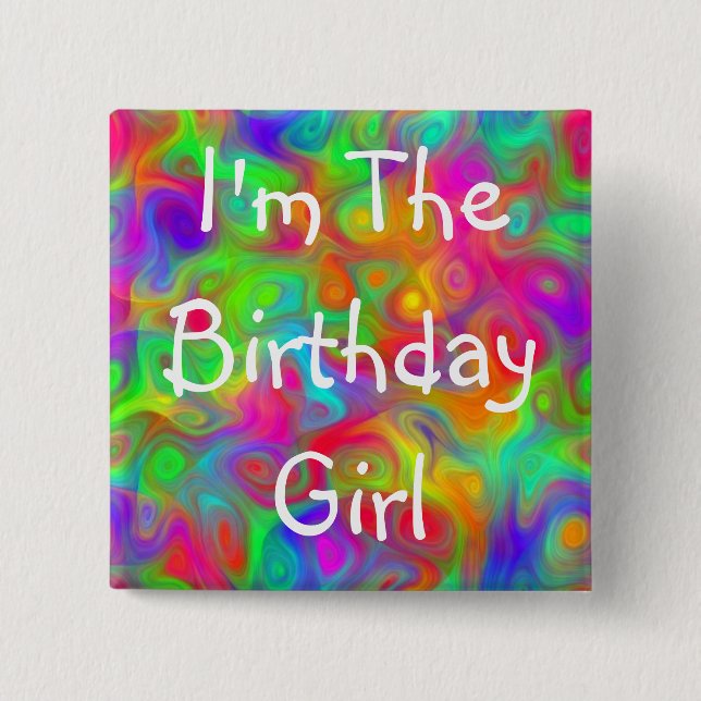 Birthday Girl Party Button (Front)