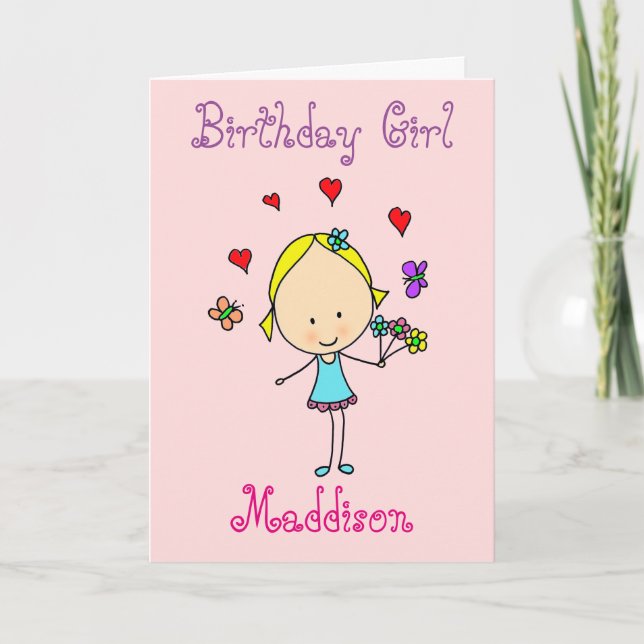 Birthday Girl Personalised Card (Front)