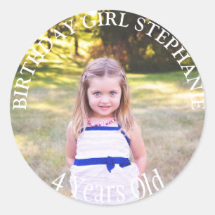 Birthday Girl Personalised Photo and Age Stickers