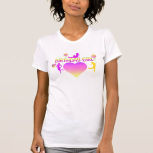 Birthday girl pink and yellow heart T-Shirt