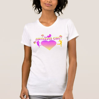Birthday girl pink and yellow heart T-Shirt 