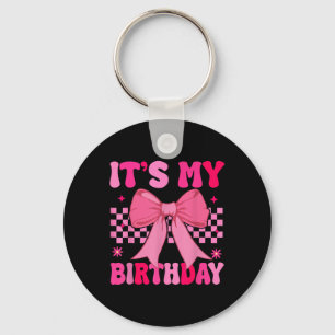 Birthday Girl Pink Coquette Aesthetic Bow Girly Y2 Key Ring