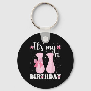 Birthday Girl Pink Coquette Bow 11 Years Old Aesth Key Ring