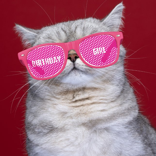 Birthday Girl, Pink, Retro, Stylish, Fun. Retro Sunglasses (Creator Uploaded)