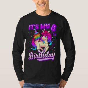 Birthday Girl Pop It Unicorn For 8th Birthday Fidg T-Shirt
