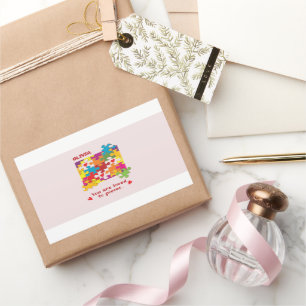 Birthday Girl Puzzle Love to Pieces Rectangular Sticker