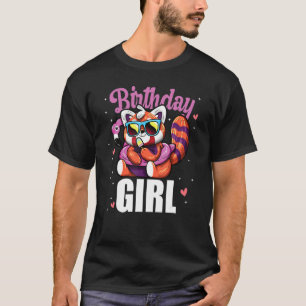 Birthday Girl Red Panda Ice Cream Sunglasses Flami T-Shirt