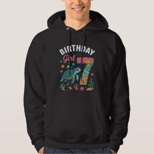 Birthday Girl Sea Turtle 7th Birthday Vector Desig Hoodie