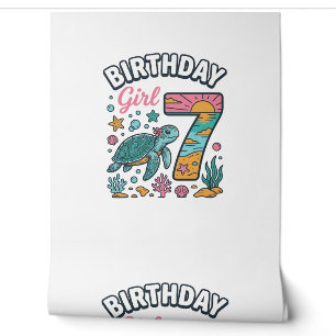 Birthday Girl Sea Turtle 7th Birthday Vector Desig Wallpaper