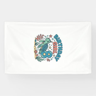 Birthday Girl Sea Turtle 8th Birthday Shirt Design Banner