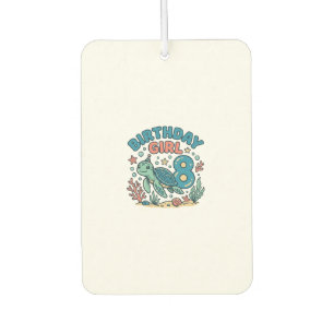 Birthday Girl Sea Turtle 8th Birthday Shirt Design Car Air Freshener