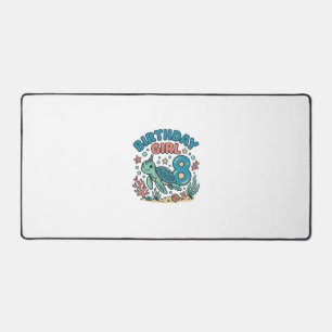 Birthday Girl Sea Turtle 8th Birthday Shirt Design Desk Mat