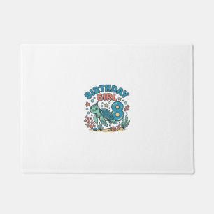 Birthday Girl Sea Turtle 8th Birthday Shirt Design Doormat