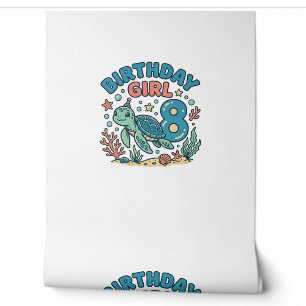 Birthday Girl Sea Turtle 8th Birthday Shirt Design Wallpaper