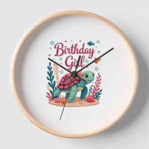 Birthday Girl Sea Turtle Theme Birthday Party Ocea Clock