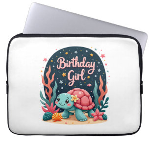 Birthday Girl Sea Turtle Theme Birthday Party Ocea Laptop Sleeve