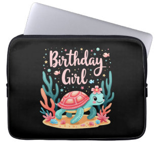 Birthday Girl Sea Turtle Theme Birthday Party Ocea Laptop Sleeve