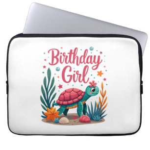 Birthday Girl Sea Turtle Theme Birthday Party Ocea Laptop Sleeve
