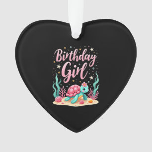 Birthday Girl Sea Turtle Theme Birthday Party Ocea Ornament