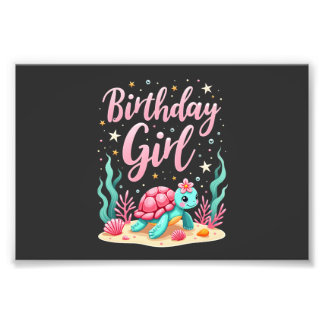 Birthday Girl Sea Turtle Theme Birthday Party Ocea Photo Print